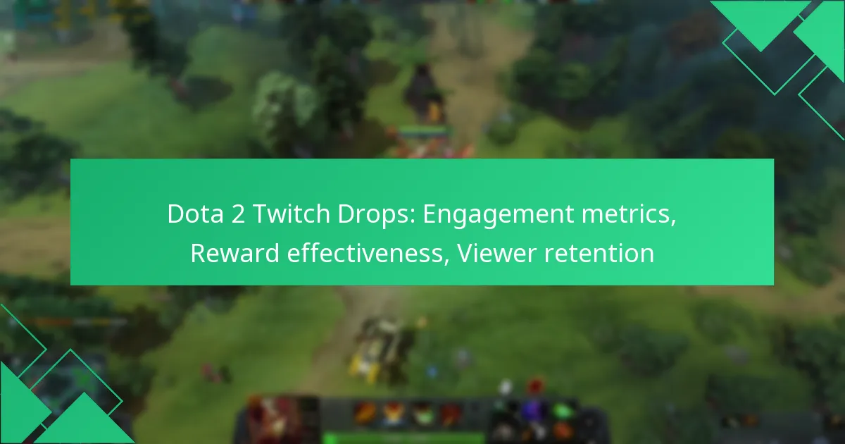 Dota 2 Twitch Drops: Engagement metrics, Reward effectiveness, Viewer retention