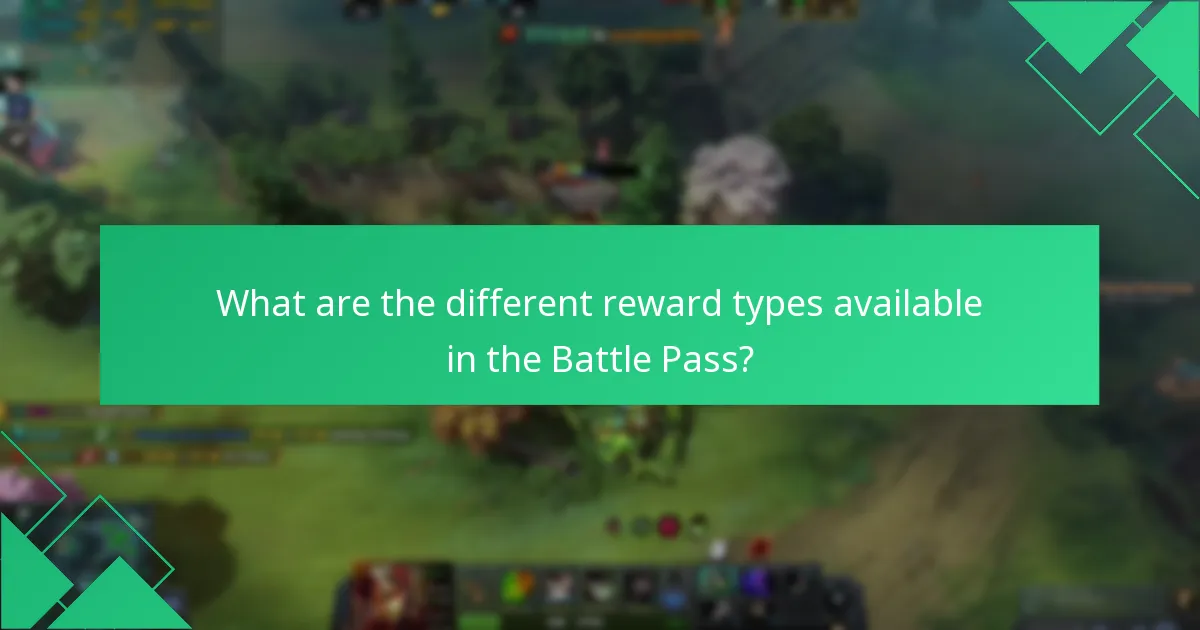 What are the different reward types available in the Battle Pass?